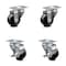 Service Caster 3.5 Inch Soft Rubber Wheel Swivel Top Plate Caster Set with 2 Brakes SCC SCC-20S3514-SRS-TP3-2-TLB-2 - alternate 3